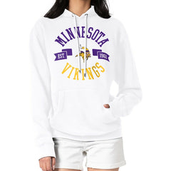 Minnesota Vikings G-III 4Her by Carl Banks Women's City Graphic Team Fleece Pullover Hoodie White | NFL
