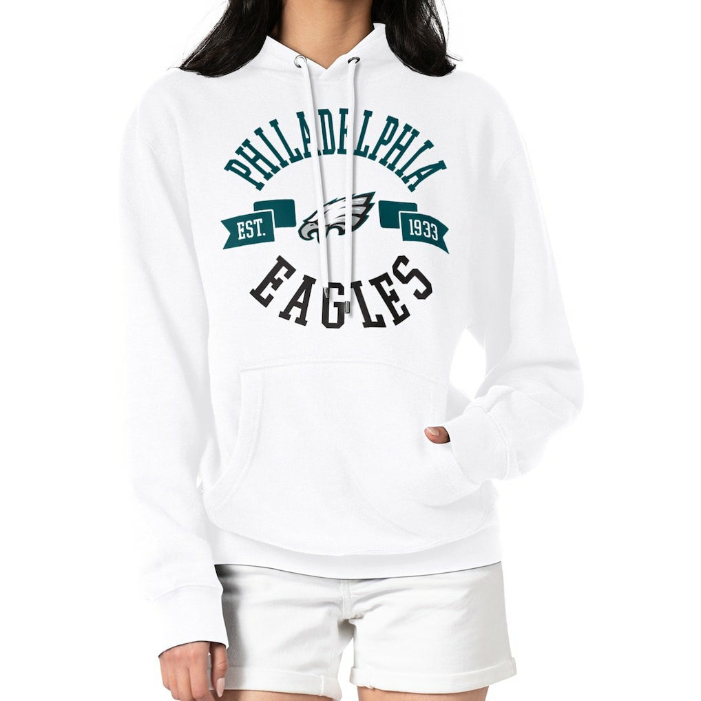 Philadelphia Eagles G-III 4Her by Carl Banks Women's City Graphic Team Fleece Pullover Hoodie White | NFL