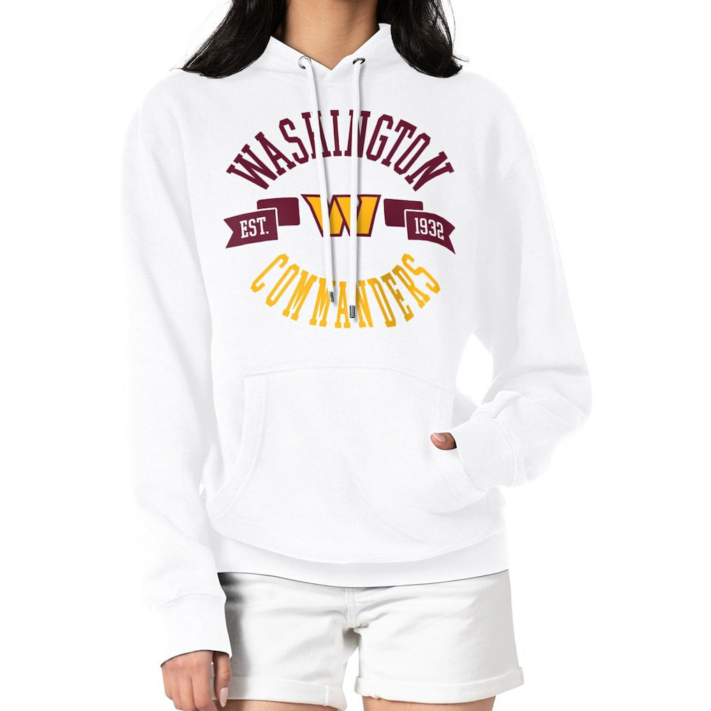 Washington Commanders G-III 4Her by Carl Banks Women's City Graphic Team Fleece Pullover Hoodie White | NFL