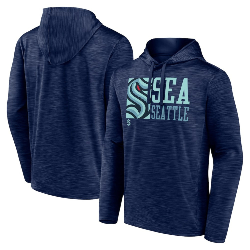 Seattle Kraken Fanatics Never Quit Pullover Hoodie - Deep Sea Blue - NHL