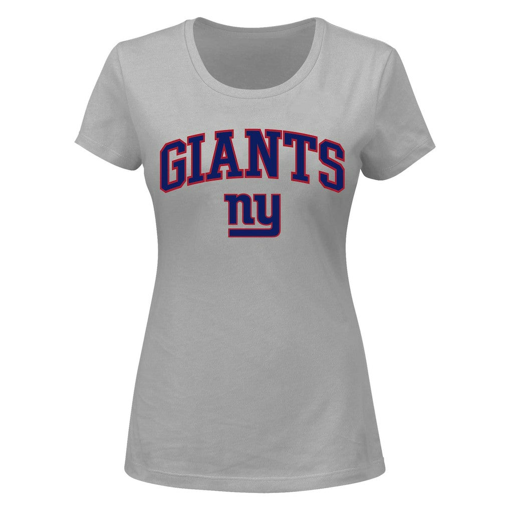New York Giants Women's Plus Size Arch Over Logo T-Shirt Heather Gray | Fanatics