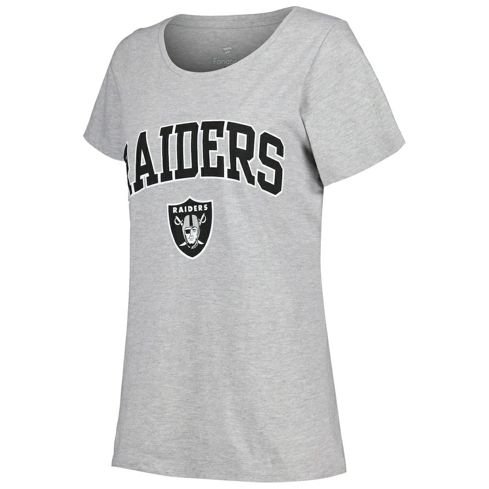 Las Vegas Raiders Women's Plus Size Arch Over Logo T-Shirt Heather Gray | Fanatics