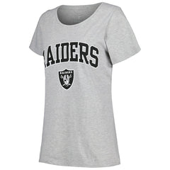 Las Vegas Raiders Women's Plus Size Arch Over Logo T-Shirt Heather Gray | Fanatics
