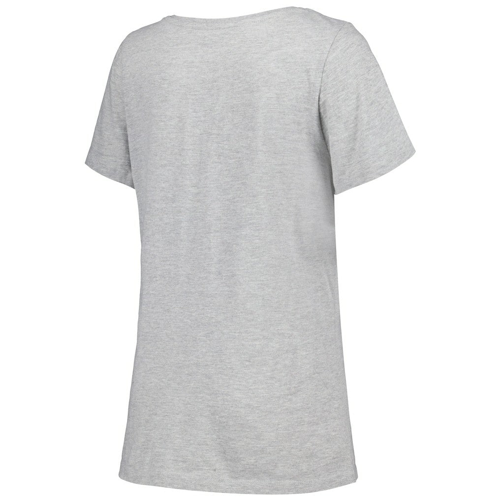 Las Vegas Raiders Women's Plus Size Arch Over Logo T-Shirt Heather Gray | Fanatics