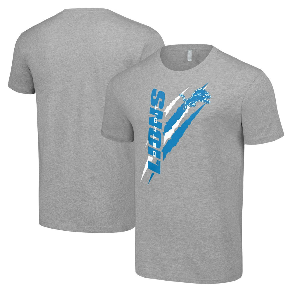 Detroit Lions Starter Color Scratch T-Shirt Heather Gray | NFL