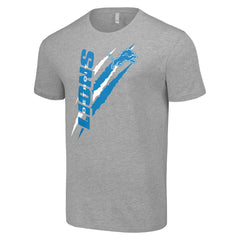 Detroit Lions Starter Color Scratch T-Shirt Heather Gray | NFL