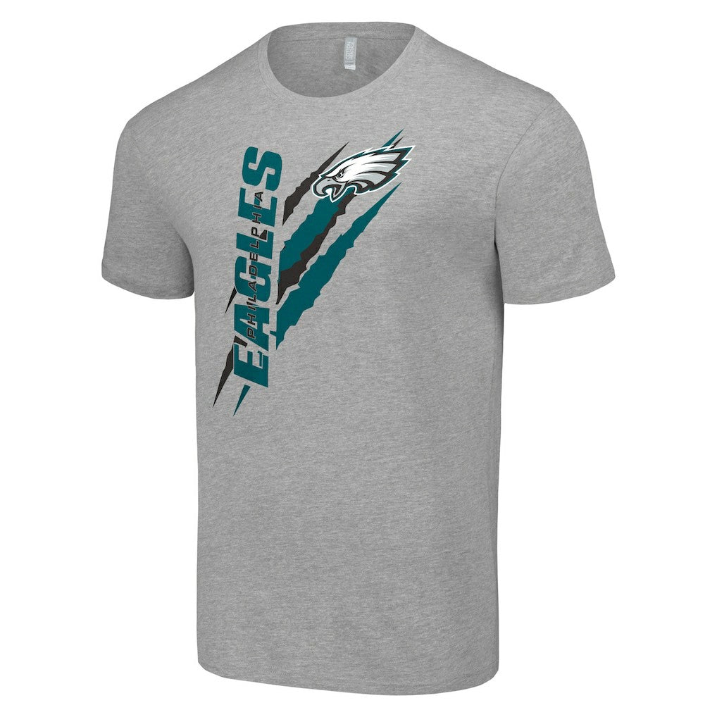 Philadelphia Eagles Starter Color Scratch T-Shirt Heather Gray | NFL