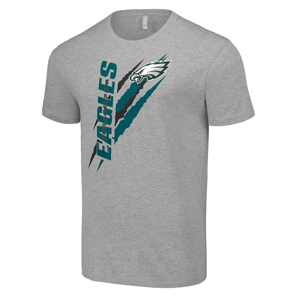 Philadelphia Eagles Starter Color Scratch T-Shirt Heather Gray | NFL