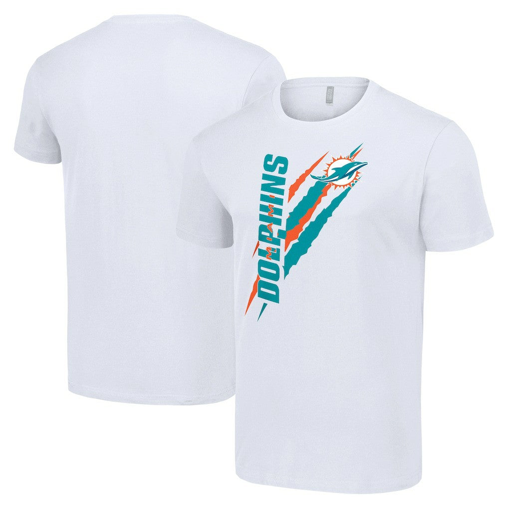 Miami Dolphins Starter Color Scratch T-Shirt White | NFL