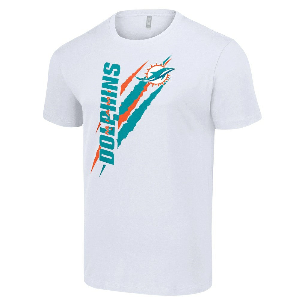 Miami Dolphins Starter Color Scratch T-Shirt White | NFL