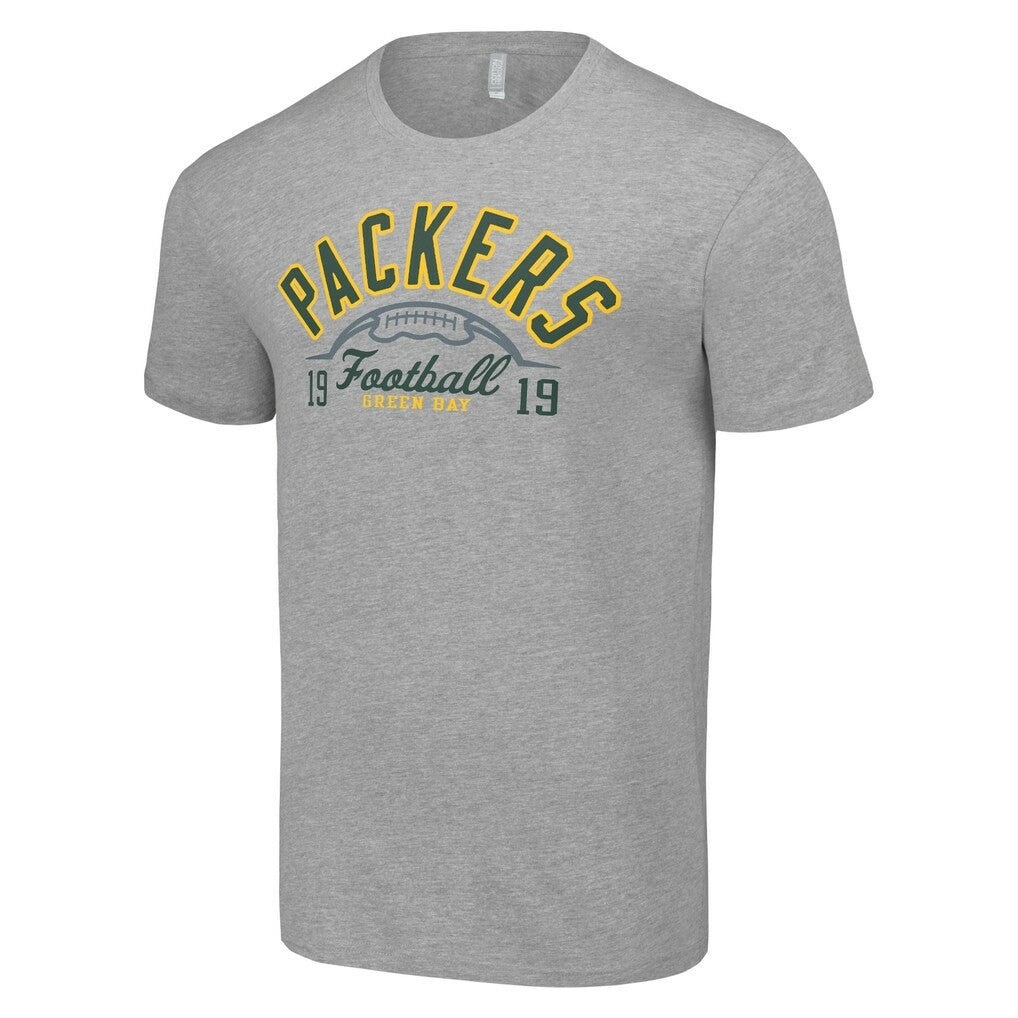 Green Bay Packers Starter Half Ball Team T-Shirt Heather Gray | NFL