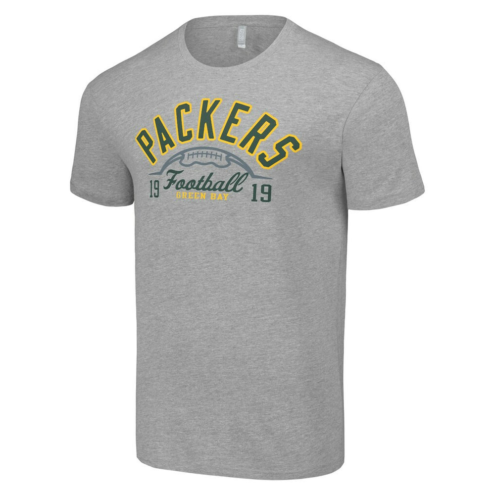 Green Bay Packers Starter Half Ball Team T-Shirt Heather Gray | NFL
