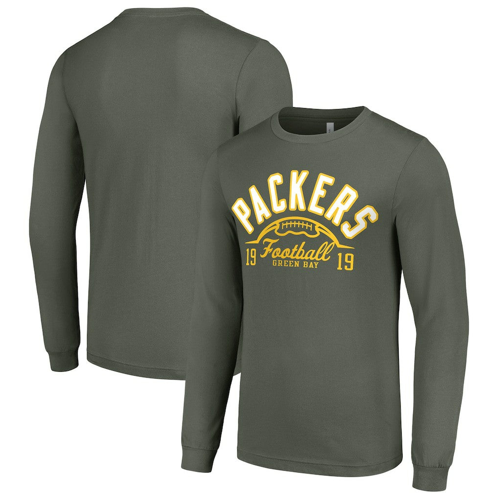 Green Bay Packers Starter Half Ball Team Long Sleeve T-Shirt Green | NFL