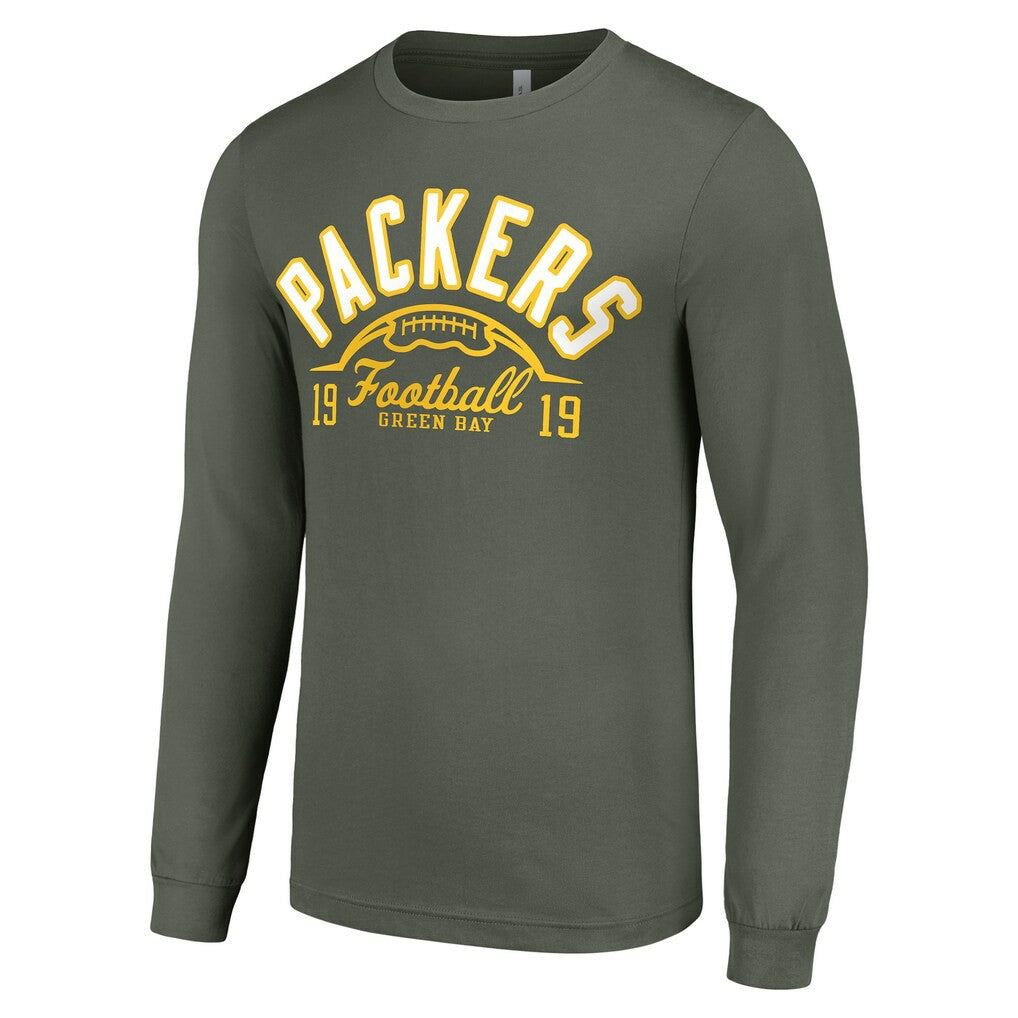 Green Bay Packers Starter Half Ball Team Long Sleeve T-Shirt Green | NFL