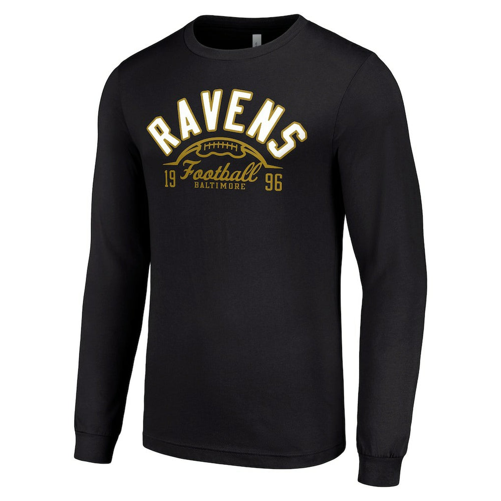 Baltimore Ravens Starter Half Ball Team Long Sleeve T-Shirt Black | NFL