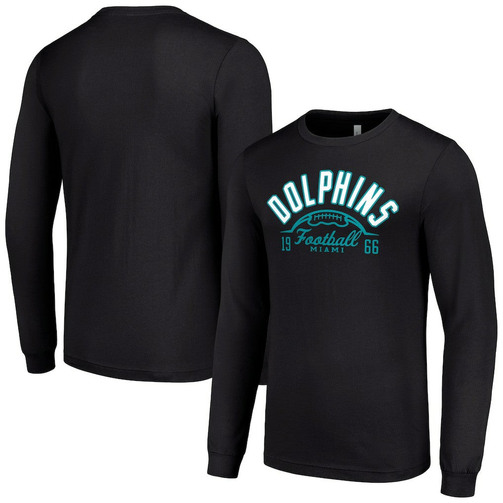 Miami Dolphins Starter Half Ball Team Long Sleeve T-Shirt Black | NFL