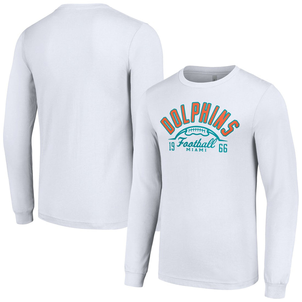 Miami Dolphins Starter Half Ball Team Long Sleeve T-Shirt White | NFL