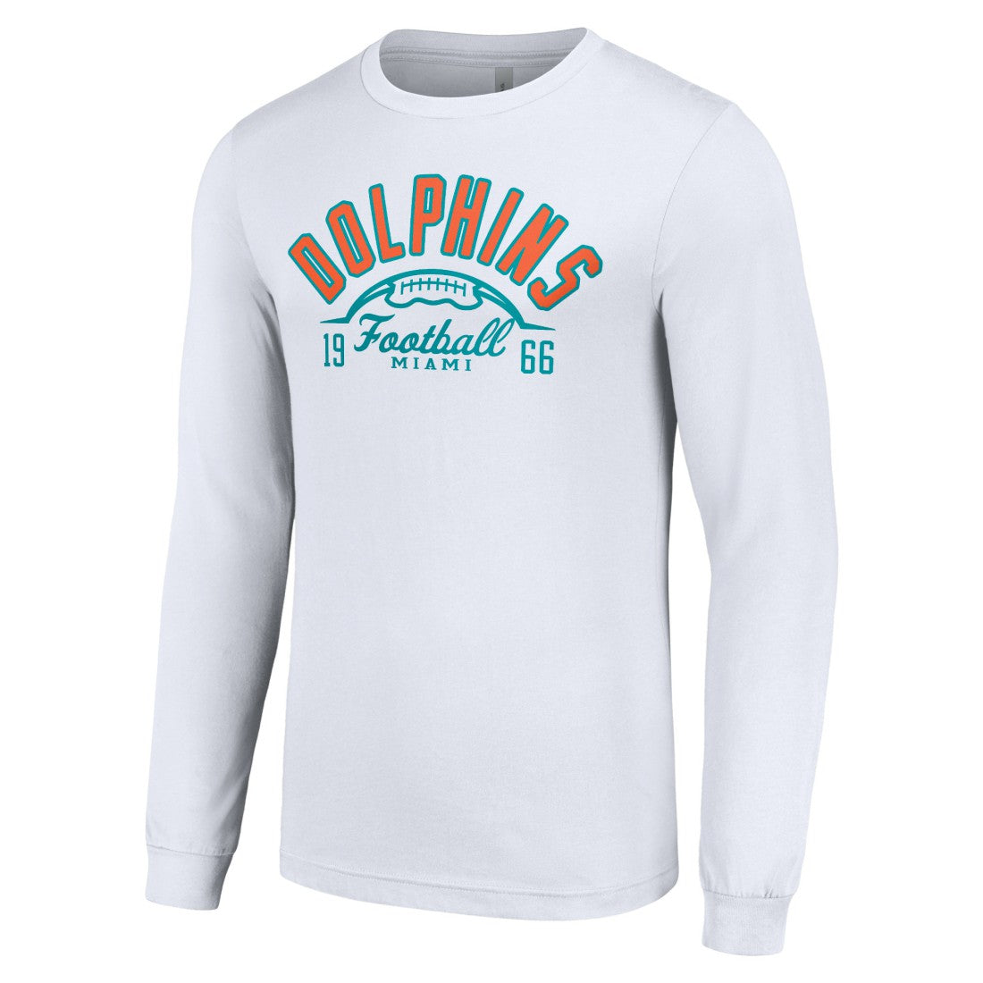 Miami Dolphins Starter Half Ball Team Long Sleeve T-Shirt White | NFL