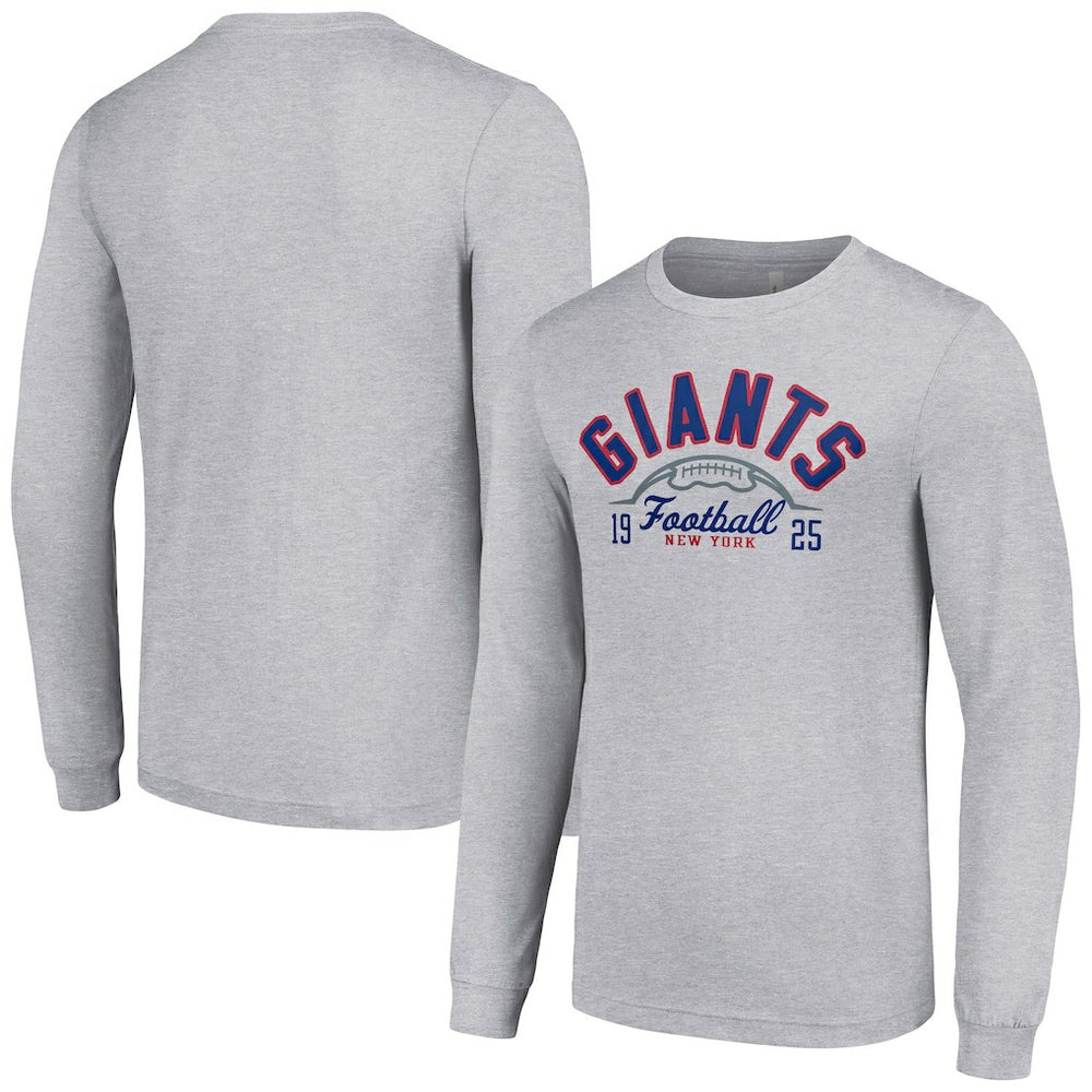 New York Giants Starter Half Ball Team Long Sleeve T-Shirt Heather Gray | NFL