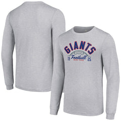 New York Giants Starter Half Ball Team Long Sleeve T-Shirt Heather Gray | NFL