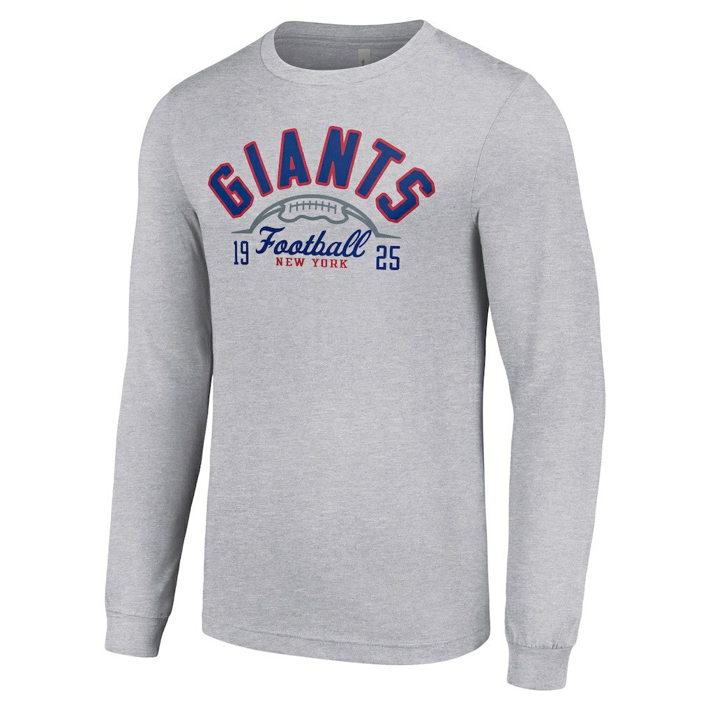 New York Giants Starter Half Ball Team Long Sleeve T-Shirt Heather Gray | NFL