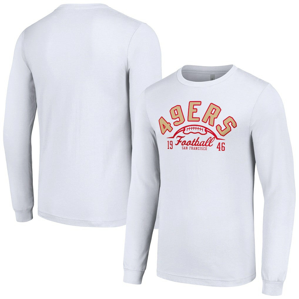 San Francisco 49ers Starter Half Ball Team Long Sleeve T-Shirt White | NFL