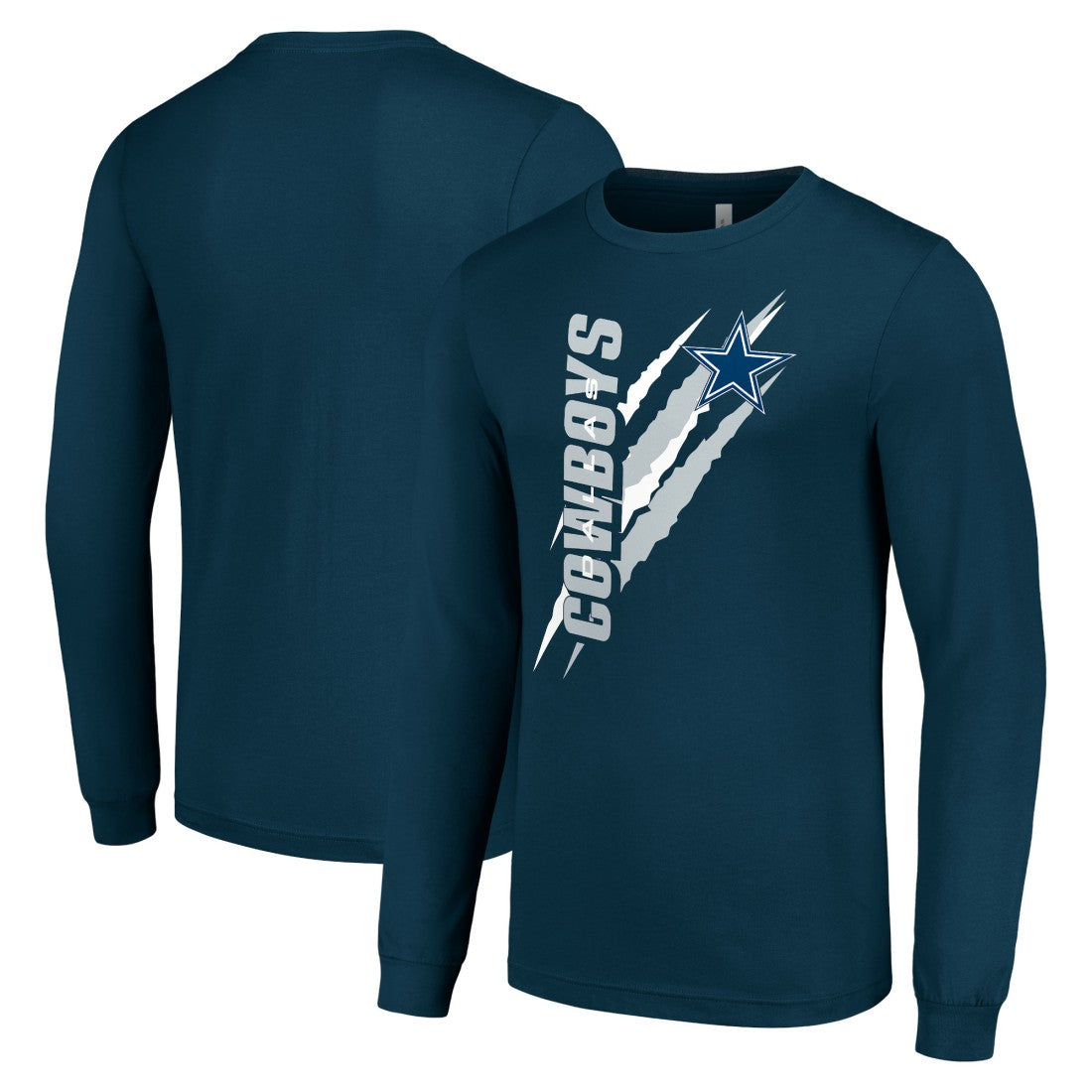 Dallas Cowboys Starter Color Scratch Long Sleeve T-Shirt Navy | NFL