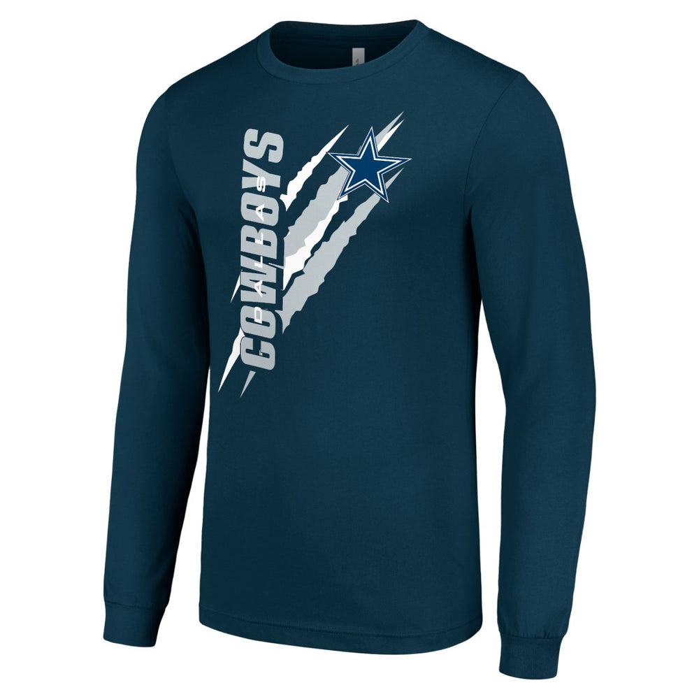 Dallas Cowboys Starter Color Scratch Long Sleeve T-Shirt Navy | NFL