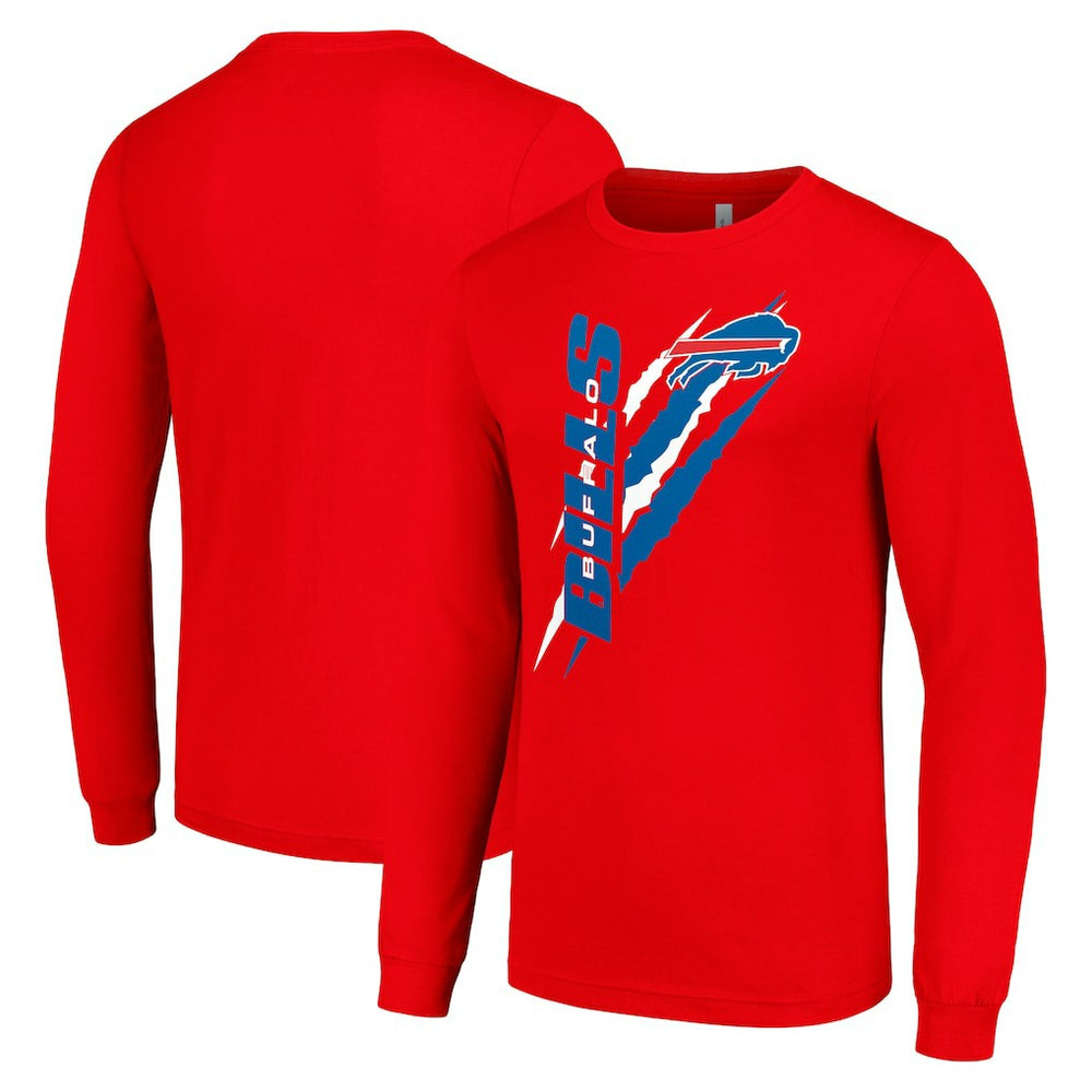 Buffalo Bills Starter Color Scratch Long Sleeve T-Shirt Red | NFL