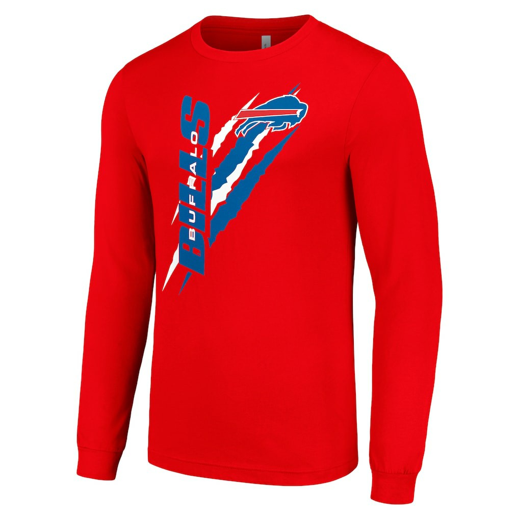 Buffalo Bills Starter Color Scratch Long Sleeve T-Shirt Red | NFL