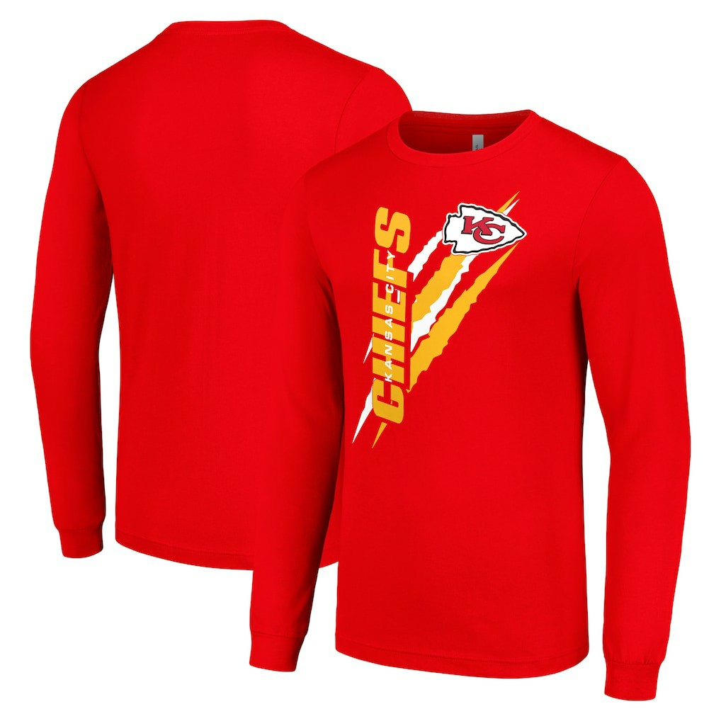 Kansas City Chiefs Starter Color Scratch Long Sleeve T-Shirt Red | NFL