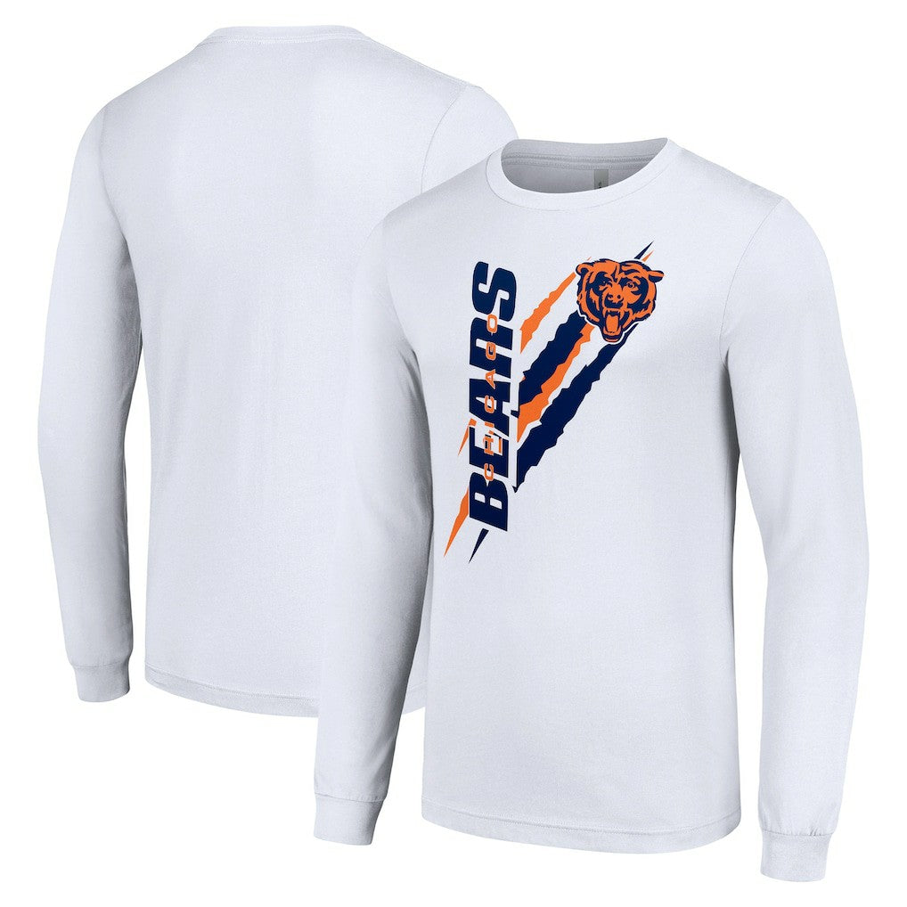 Chicago Bears Starter Color Scratch Long Sleeve T-Shirt White | NFL