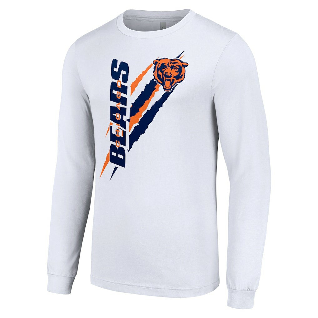 Chicago Bears Starter Color Scratch Long Sleeve T-Shirt White | NFL
