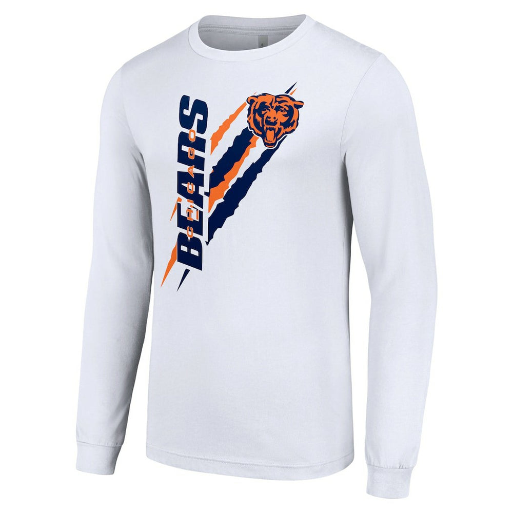 Chicago Bears Starter Color Scratch Long Sleeve T-Shirt White | NFL