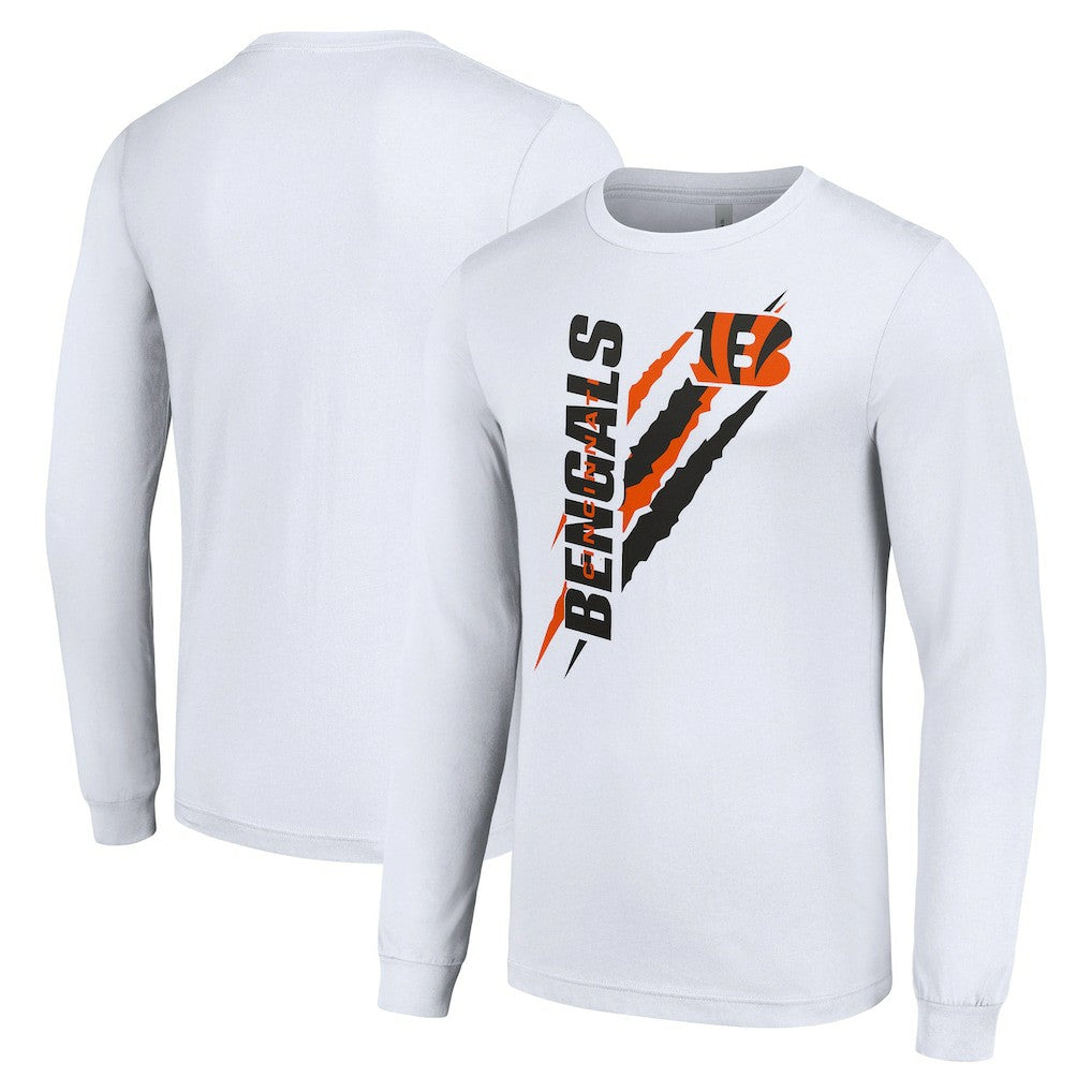 Cincinnati Bengals Starter Color Scratch Long Sleeve T-Shirt White | NFL