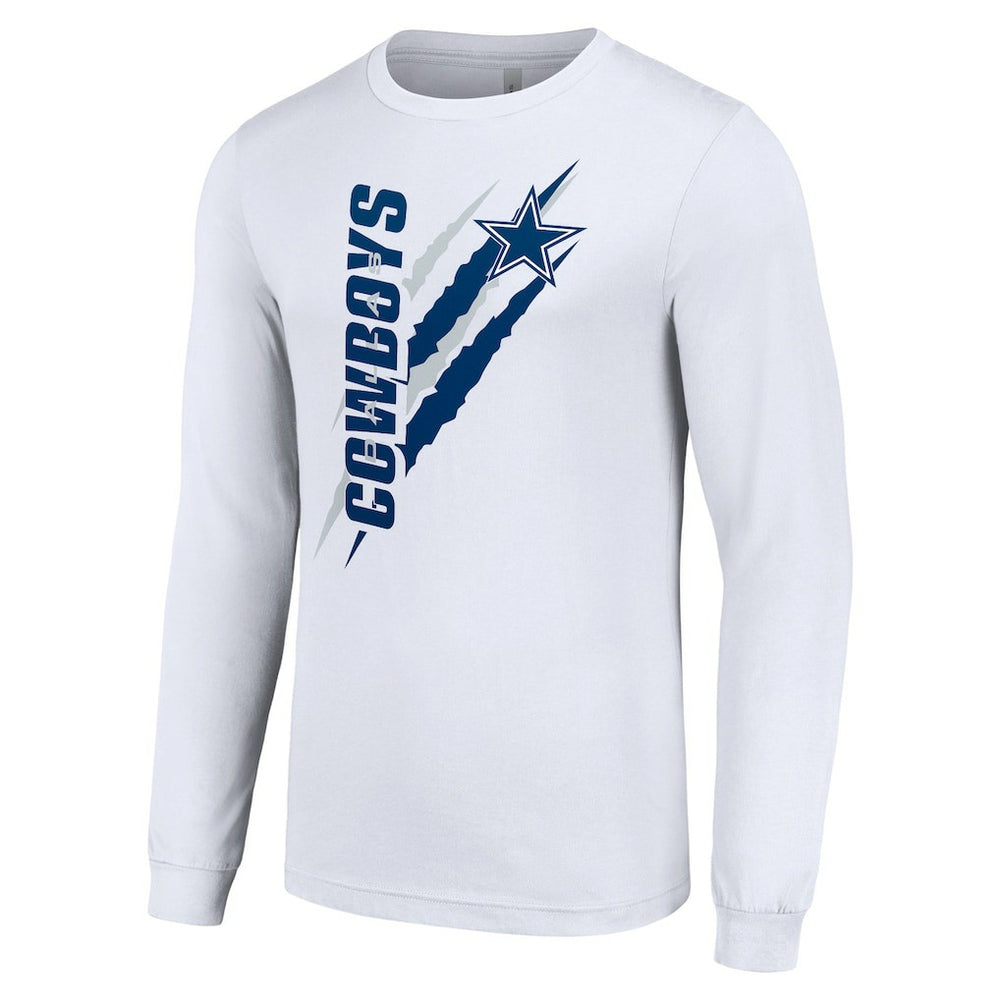 Dallas Cowboys Starter Color Scratch Long Sleeve T-Shirt White | NFL