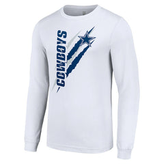 Dallas Cowboys Starter Color Scratch Long Sleeve T-Shirt White | NFL