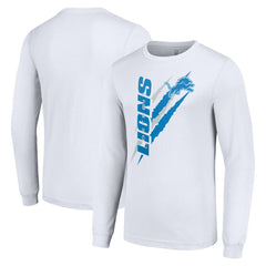 Detroit Lions Starter Color Scratch Long Sleeve T-Shirt White | NFL
