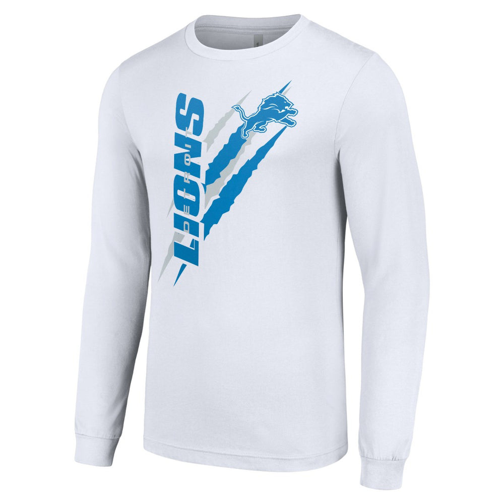 Detroit Lions Starter Color Scratch Long Sleeve T-Shirt White | NFL