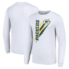 Green Bay Packers Starter Color Scratch Long Sleeve T-Shirt White | NFL