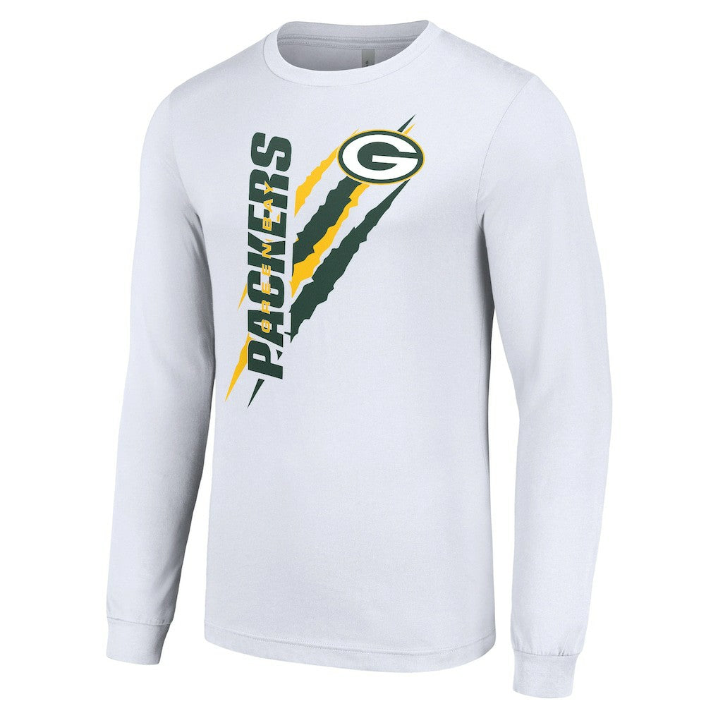 Green Bay Packers Starter Color Scratch Long Sleeve T-Shirt White | NFL