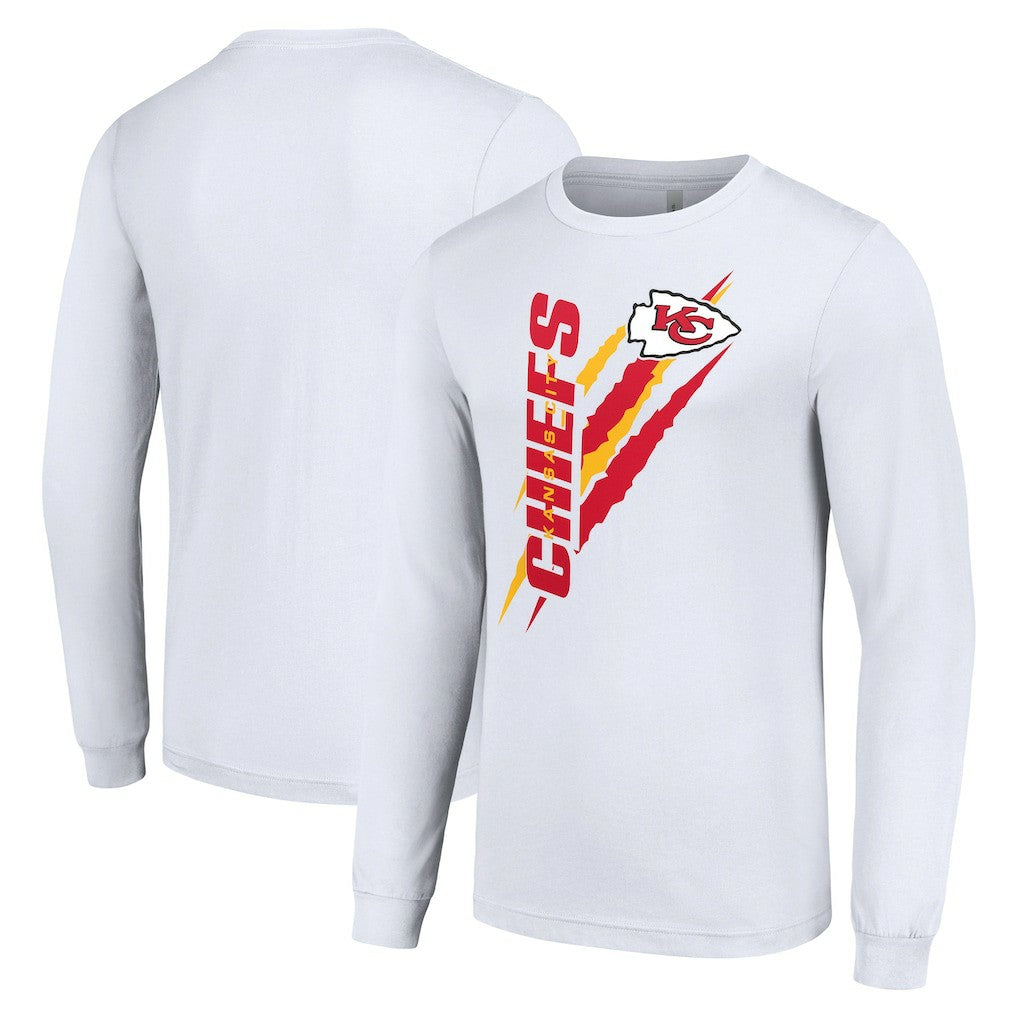 Kansas City Chiefs Starter Color Scratch Long Sleeve T-Shirt White | NFL