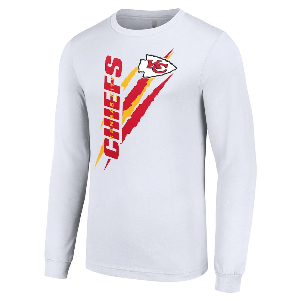 Kansas City Chiefs Starter Color Scratch Long Sleeve T-Shirt White | NFL