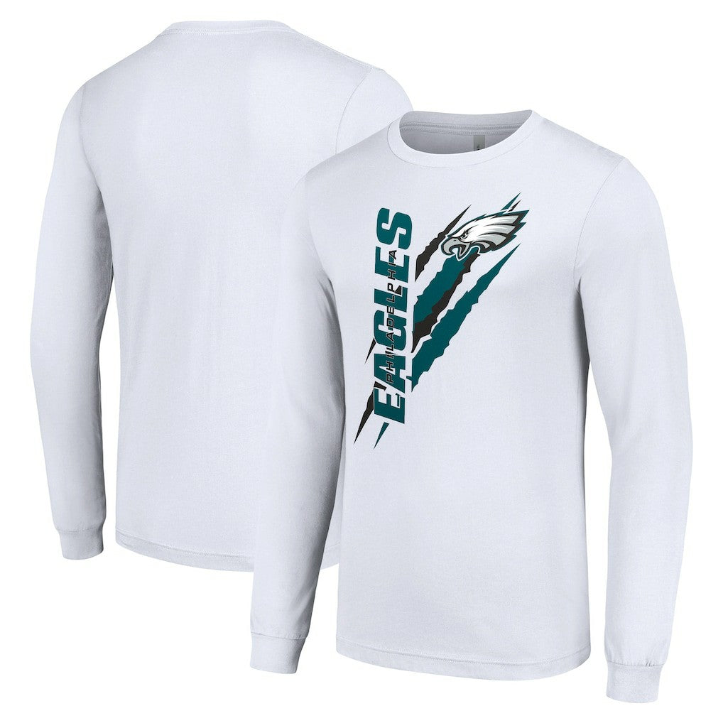 Philadelphia Eagles Starter Color Scratch Long Sleeve T-Shirt White | NFL