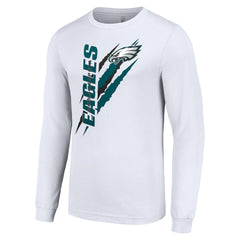 Philadelphia Eagles Starter Color Scratch Long Sleeve T-Shirt White | NFL