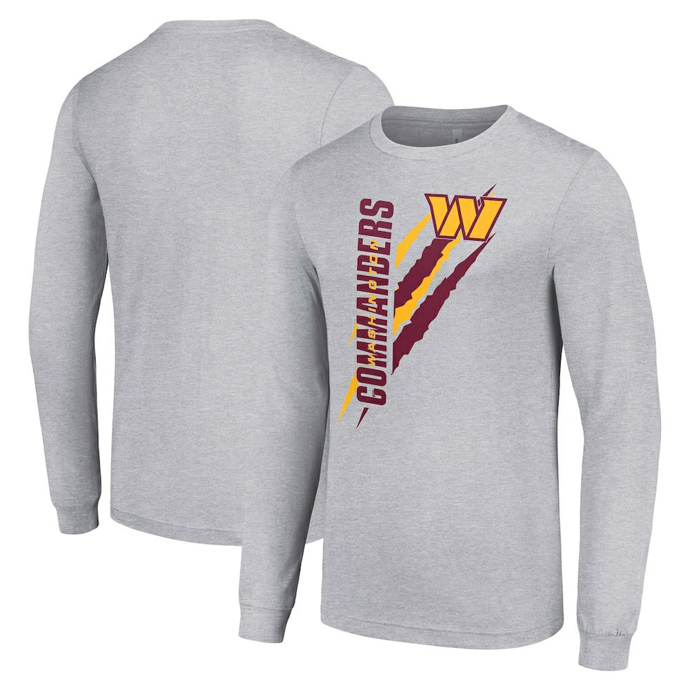 Washington Commanders Starter Color Scratch Long Sleeve T-Shirt Heather Gray | NFL