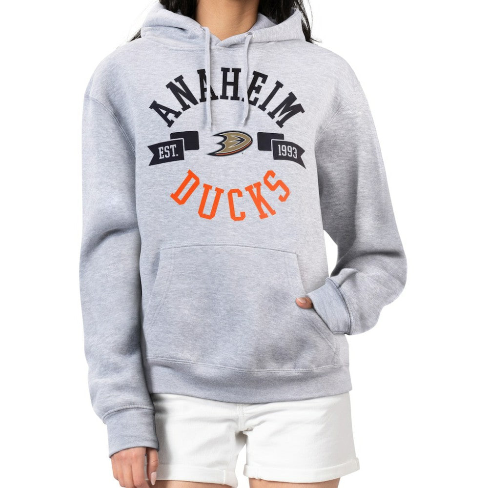 Anaheim Ducks G-III 4Her by Carl Banks Women's City Graphic Fleece Pullover Hoodie - Heather Gray - NHL