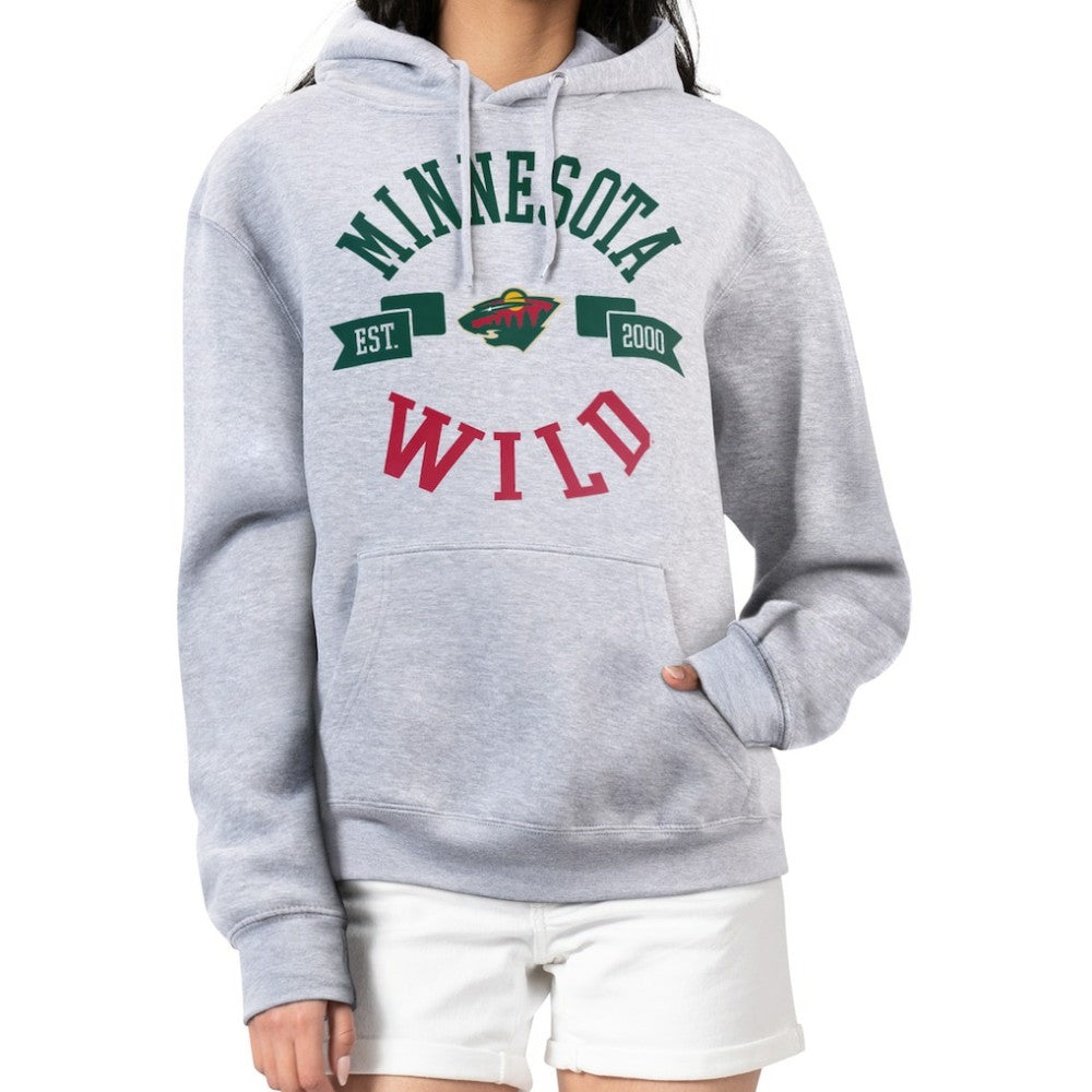Minnesota Wild G-III 4Her by Carl Banks Women's City Graphic Fleece Pullover Hoodie - Heather Gray - NHL