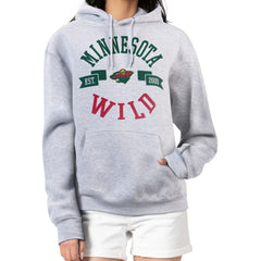 Minnesota Wild G-III 4Her by Carl Banks Women's City Graphic Fleece Pullover Hoodie - Heather Gray - NHL