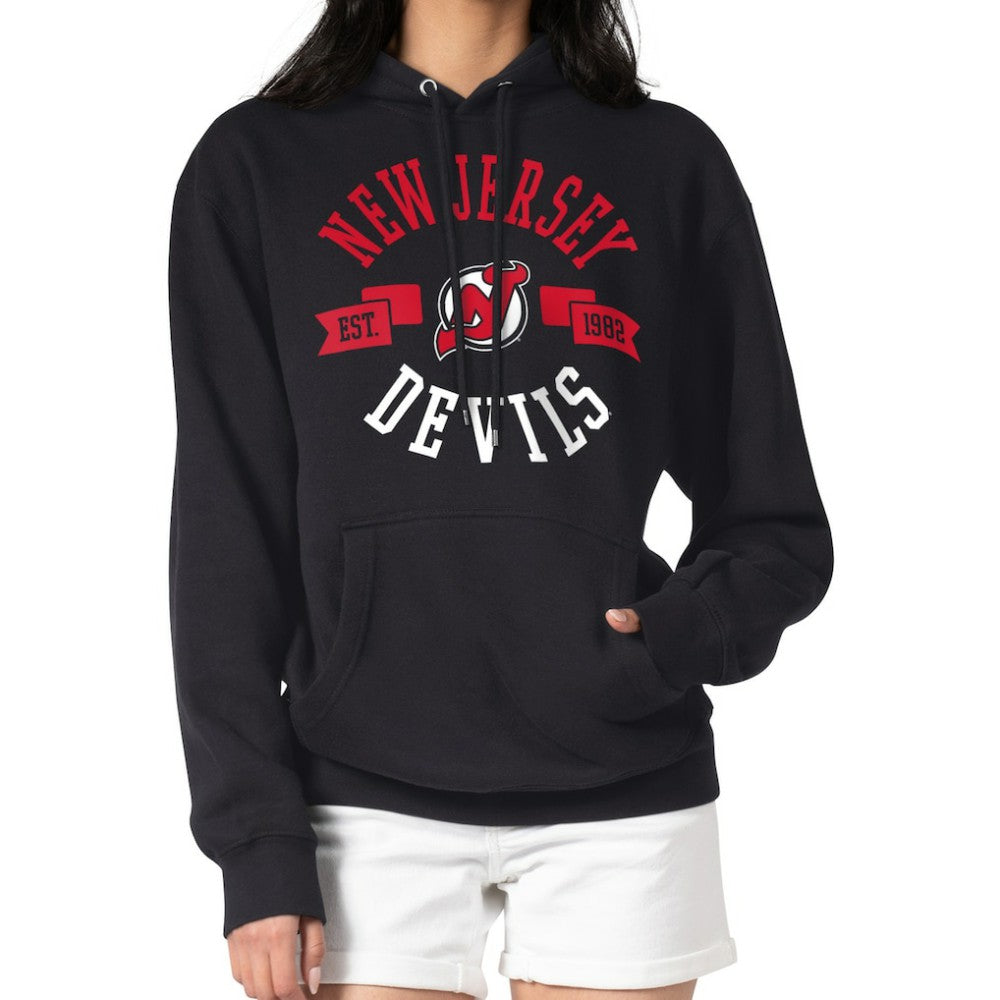 New Jersey Devils G-III 4Her by Carl Banks Women's City Graphic Fleece Pullover Hoodie - Black - NHL